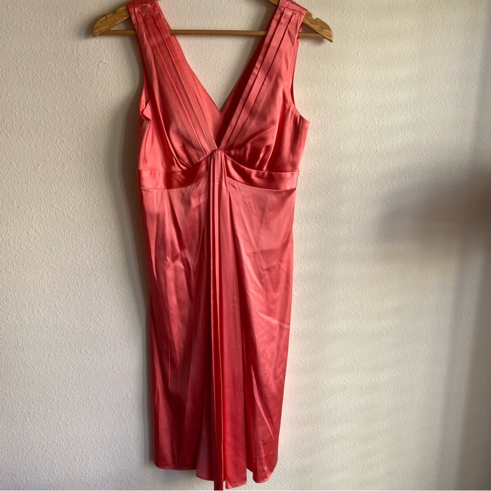 NWT Chaiken Silk Malaga Coral Cocktail Dress Sleeveless New Sz 4 Orange $378 - Picture 2 of 8